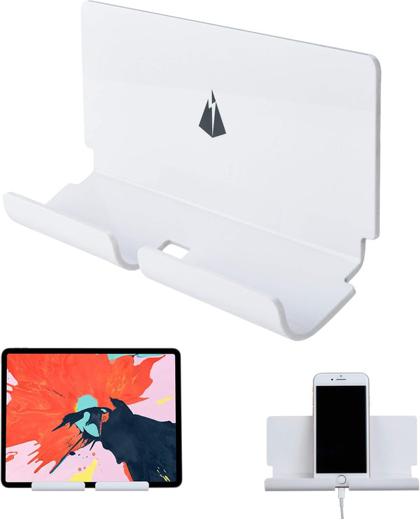 TXEsign Adhesive Wall Phone Tablet Holder Mount Stand for Smartphones, eReader, Wall Shelf (White)