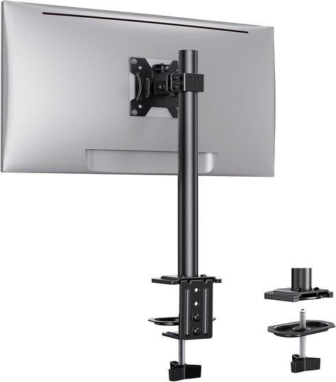 Ergear Monitor Mount for 13-32" Screens up to 17.6lbs, Adjustable Height and Angle, Single Desk Stand (Black)