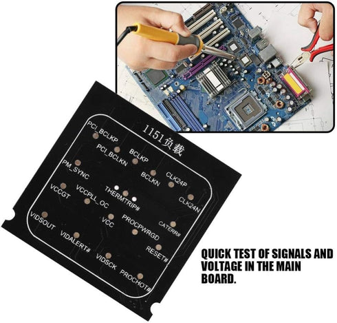 CPU Interface Motherboard Test Card, 2 in 1 Loading Board 1151 Test Card LED Indicator CPU Socket Motherboard Tester with Light for Intel by Taidda