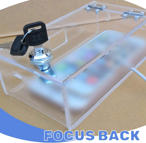 Zerodeko Clear Lockable Phone Box, Plastic Smartphone Holder, Medicine Storage, Food Snacks Container for Refrigerator