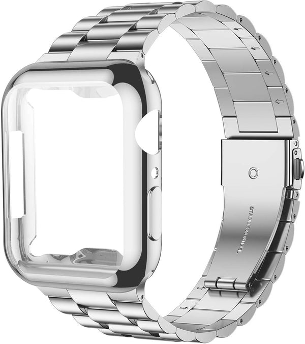 iiteeology Apple Watch Bands 40mm Series 6 5 4 SE - Upgraded Stainless Steel Band with iWatch Screen Protector