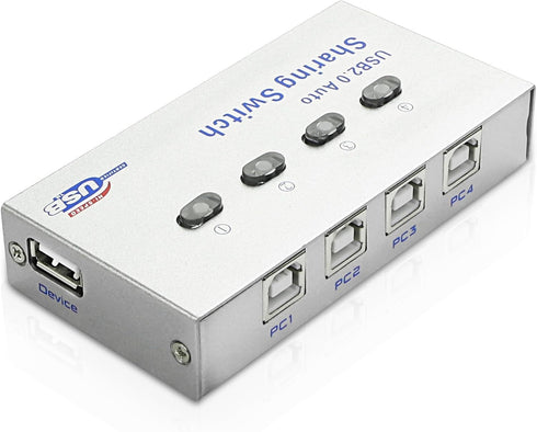 XMSJSIY USB 2.0 Sharing Switch Selector 4 in 1 Out Printer Sharer