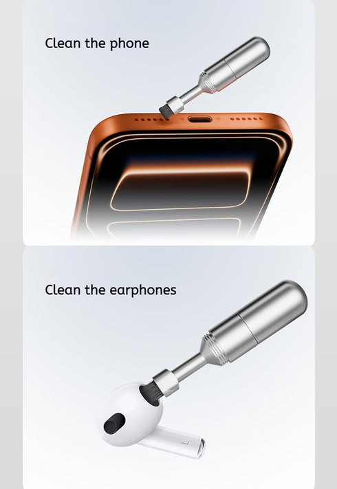 Headset 1-Pack) Mobile Phone SIM Card Removal Tool, Earphone Cleaning Kit, Premium Keychain, Bluetooth Cleaner (Silver