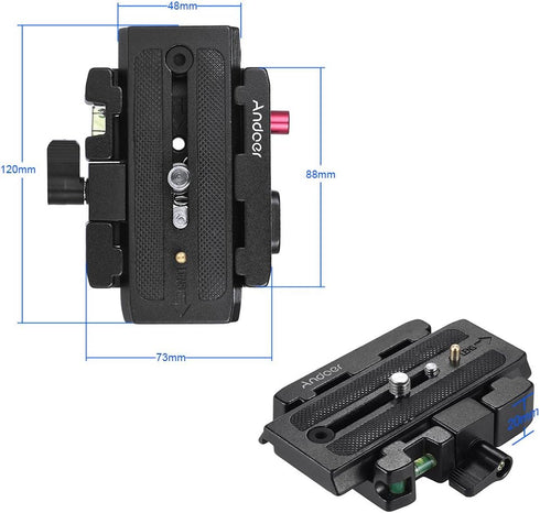 Andoer Quick Release Plate for Camera Tripod, Compatible with Manfrotto 501 500Ah 701HDV 503HDV Q5 Head