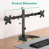 WALI Free Standing Dual LCD Monitor Fully Adjustable Desk Mount, Fits 2 Screens up to 27 inch, 22 lbs Weight Capacity