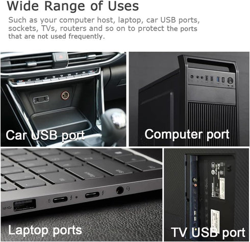 USB Port Cover Silicone USB Port Protection Caps, Dust Plug for USB C, 3.5mm Headphone, USB A, HDMI, RJ45 Ethernet