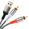 USB to RCA Cable Audio Aux Adapter, 6.6FT HiFi Stereo Y Splitter for USB A Laptop, Linux, Windows, Desktops