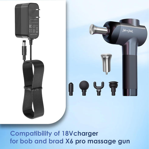 Charger for Bob and Brad Pro Massage Gun, Compatible with BOB and Brad X6 Pro Deep Tissue Percussion Massage Gun