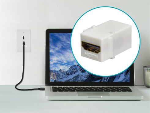 Monoprice 106852 Keystone Jack HDMI Female to Female Coupler Adapter - White
