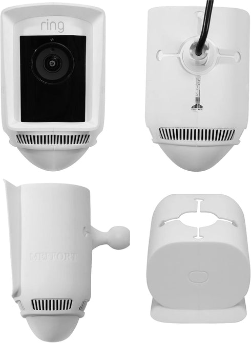 Silicone Skin Case for Ring Floodlight Cam Wired Pro, UV & Weather Protection Cover, White, 2 Pack