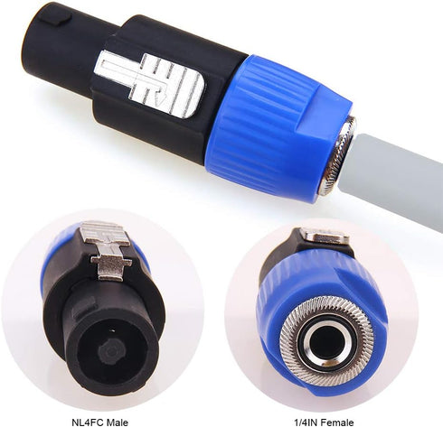 Speakon to 1/4 Adapter Connector, Upgraded 1/4" Female to NL4FC Male for Speaker/Amplifier/Mixer