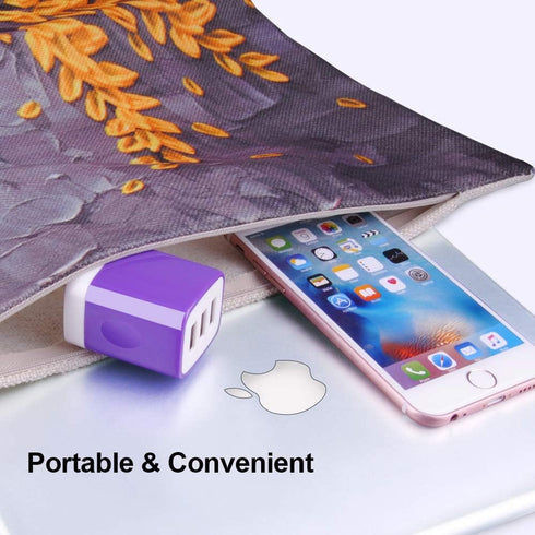 3 Port USB Wall Charger, Multi-Port USB Plug, 5V 3.1A USB Wall Plug Compatible with iPhone 14 13 12 11 Xs XR 8 7 6S,