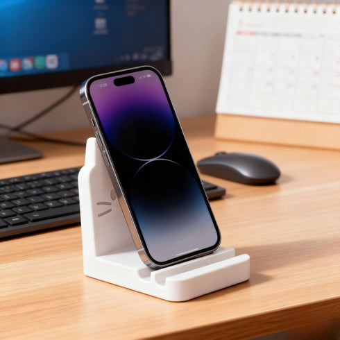 YFLCFCX Personalized Phone Stand for Desk with Two Slots, Custom Phone Holder for Desk, Heavy Real Resin Phone Stands