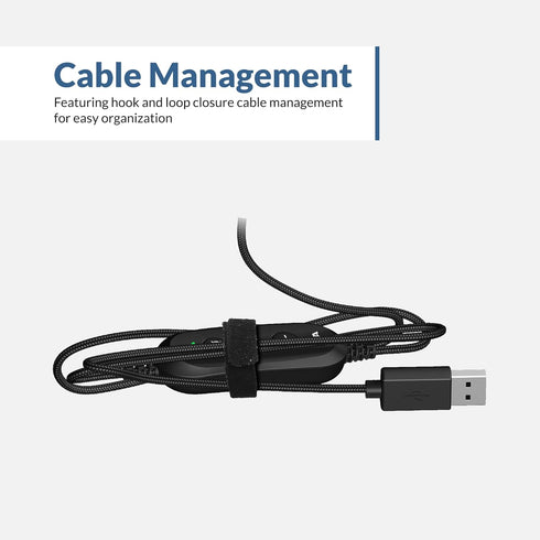 Cyber Acoustics Stereo USB Headset (AC-5008A), In-line Controls for Volume & Mic Mute