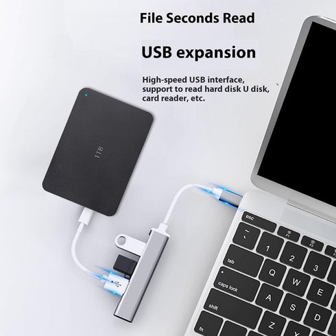 TENYELE 3xUSB2.0+1xUSB3.0 USB C Splitter Cable USB C/USB Male To Data Transfer Docking Station For PC Keyboards Gaming