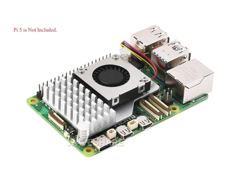Active Cooler for Raspberry Pi 5, Temperature-Controlled Blower Fan with Aluminum Heatsink and Thermal Pad (No Pi