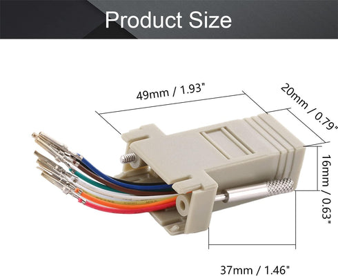 Fielect 5Pcs DB9 to RJ45 Modular Adapter, DB9 Female to RJ45 Female Ethernet Adapter Kit