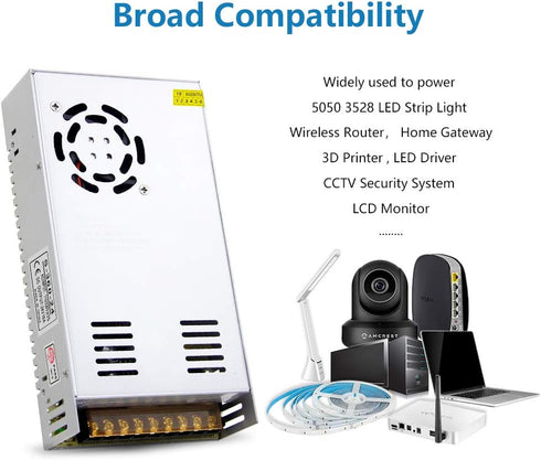 24V 15A 360W 24 15 110V 220V 3D SHNITPWR DC Power Supply AC/DC Adapter, Volt Amp Switching Power Converter Transformer