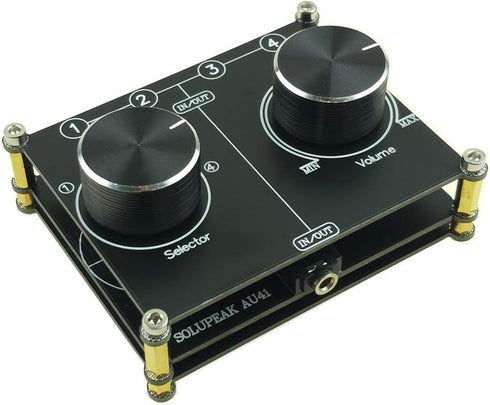 SOLUPEAK 3.5mm AUX Cable Switcher, 4 Input 1 Output, AUX 1/8" Source Stereo