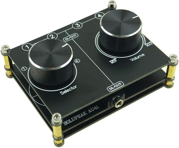 SOLUPEAK 3.5mm AUX Cable Switcher, 4 Input 1 Output, AUX 1/8" Source Stereo