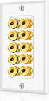 TNP Products TNP Home Theater Wall Plate - Banana Plug Wall Plate, 5 Speaker