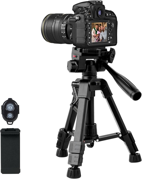 Kalofaye Mini Tripod for Camera & Phone, 25" Aluminum Alloy Portable Tabletop Tripod