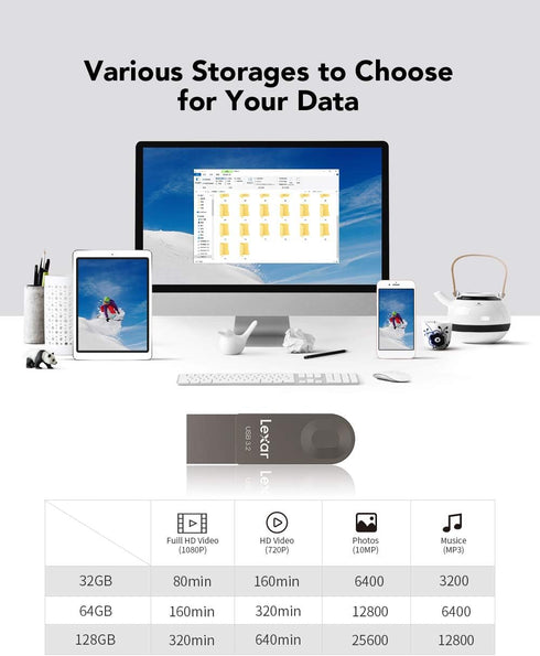 Lexar E32C 64GB 3.2 1 100MB/s 3.0/2.0, Type-C USB Flash Drive, USB-A&USB-C Gen Dual Drive OTG Read, Thumb Drive Swivel