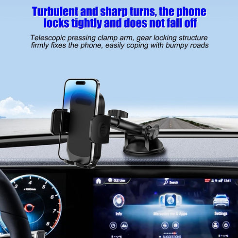 HZEL 360 1.97-4.33" Car Dash Mount Phone Holder, Adjustable Strong Suction Cup Vehicle Windshield Mobile Phone Mount