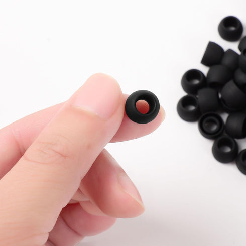 uxcell 50 Pcs Black Soft Silicone Earbud Tips, 10x8mm, 5mm Inner Hole, Compatible with Most In-Ear Headsets.