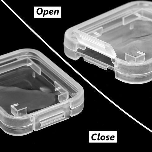 UTENEW (Pack 10) Transparent Standard SD SDHC Memory Card Case Holder Box Storage Boxes