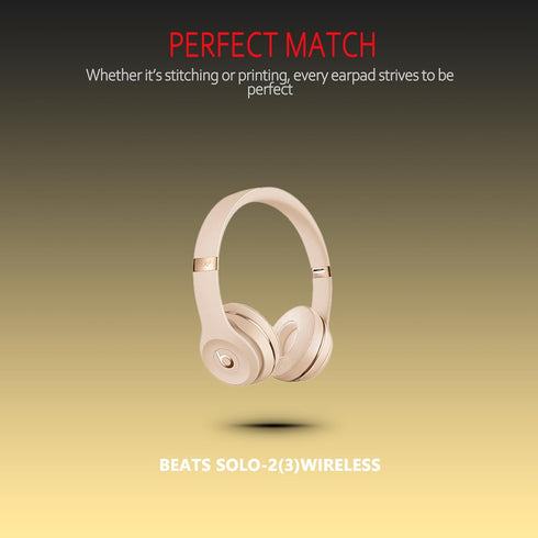 Krone Kalpasmos Earpad Replacement for Beats Solo 2 & 3 - Premium Protein Leather Memory Foam, Easy Install, Satin Gold.
