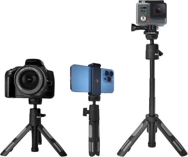 Phone Tripod Stand, Ruittos Vlogging Tripod, Selfie Stick for iPhone, Webcam, Portable Mini