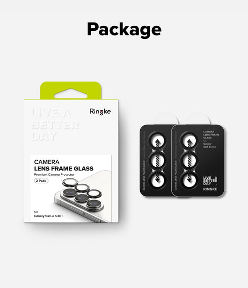 S26 S26 2 Pack Ringke Camera Lens Frame Glass for Samsung Galaxy and Plus Camera Lens Protector [Individual Lens
