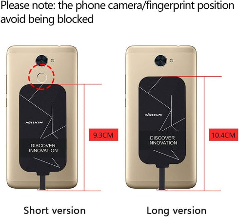 Nillkin Qi Receiver USB C, Thin Wireless Charging Receiver for Galaxy A51/A20E/A20, Pixel 2 and Other Type-C Android