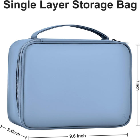 Large Capacity Electronics Accessories Organizer Case, Waterproof Leather Cord Organizer with Adjustable Divider