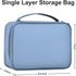 Large Capacity Electronics Accessories Organizer Case, Waterproof Leather Cord Organizer with Adjustable Divider