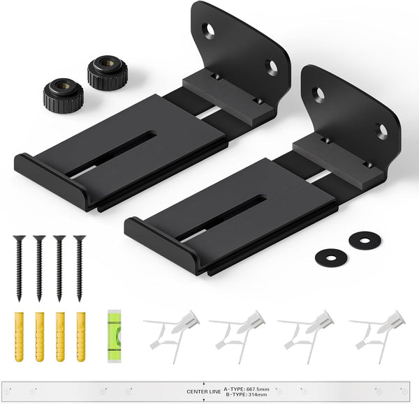 AONAYIOA Soundbar Wall Mount Bracket with Anti-Scratch Foam Pads for Samsung, LG, Sony,