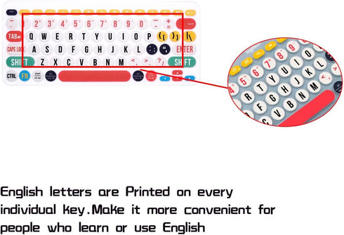 HRH - Ultra Thin Silicone Keyboard Cover Compatible for Logitech K380 Multi-Device Bluetooth Keyboard,Creative Rainbow font