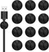 Cord Holder Cable Clips, 12PCS Black Organizer, Adhesive Charger Wire Management Keeper for Desk, Office, Nightstand