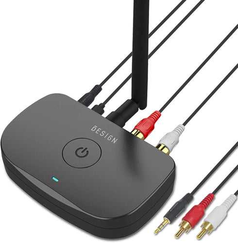 BESIGN BE-RCA Long Range Bluetooth Music Receiver, Wireless Audio Adapter for Wired Speakers
