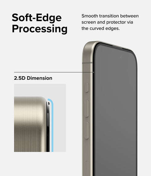 Ringke Easy Slide Tempered Glass Screen Protector for iPhone 15 Pro - 9H Hardness, Shatterproof, Case Friendly - 2 Pack
