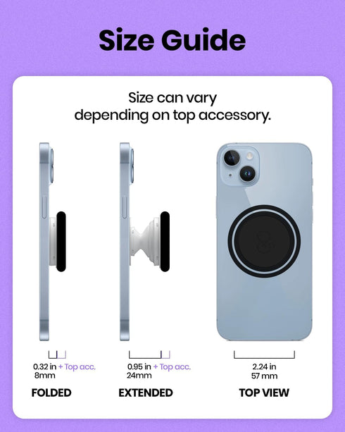 On The Grip OnTheGrip Compatible with Magsafe Magnetic Cute Glass Heart Design Collapsible Mobile Phone Grip Stand