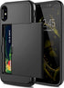 SAMONPOW iPhone X/XS Case Wallet Card Holder for iPhone 10, Heavy Duty Protection, Shockproof, Anti Scratch, Black