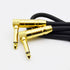 1/4" TS to 1/4" TS Right Angle Gold Speaker Cable, 3 Feet, Black, Pack of 2