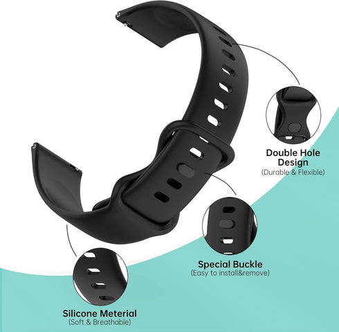 Chofit Compatible with Boquaw Watch Band,Soft Silicone Smart Watch Bands Adjustable Quick Release Wristband Replacement Band Strap Smartwatch Accessories for Boquaw P90 Watch