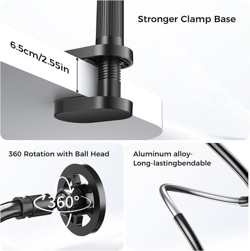 Voinap 17 16 15 14 13 12. Gooseneck Phone Holder for Bed Laying Dowm, Magnetic Cell Phone Stand for Desk Headboard