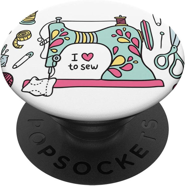 Beautiful Decorated Quilting or Sewing Machine PopSockets PopGrip: Swappable Grip for Phones & Tablets