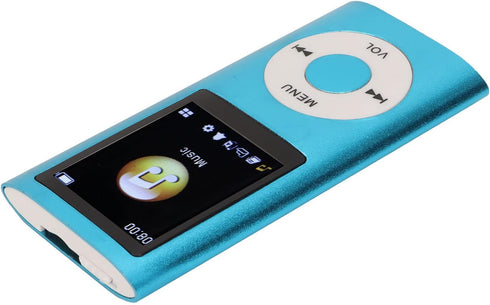 Heayzoki MP4 1.8 Inch 64G Player, Portable Music Player with LCD Screen, Lossless Sound, Supports Up to SD Card, Blue