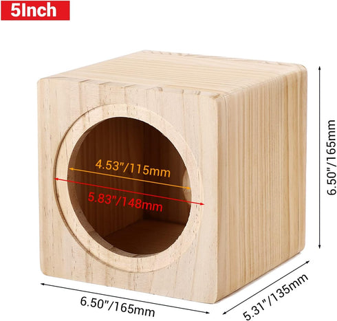 Facmogu 5in Wooden Speaker Enclosure, Empty Speaker Box for Premium Speakers to Enhance Sound and Bass