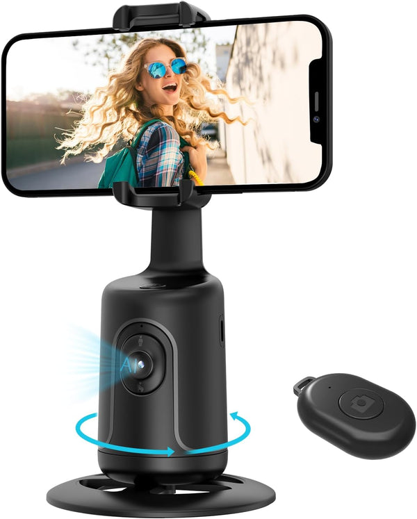 Rupital Auto Face Tracking Tripod, 360 Rotation Body Phone Camera Mount Smart Shooting